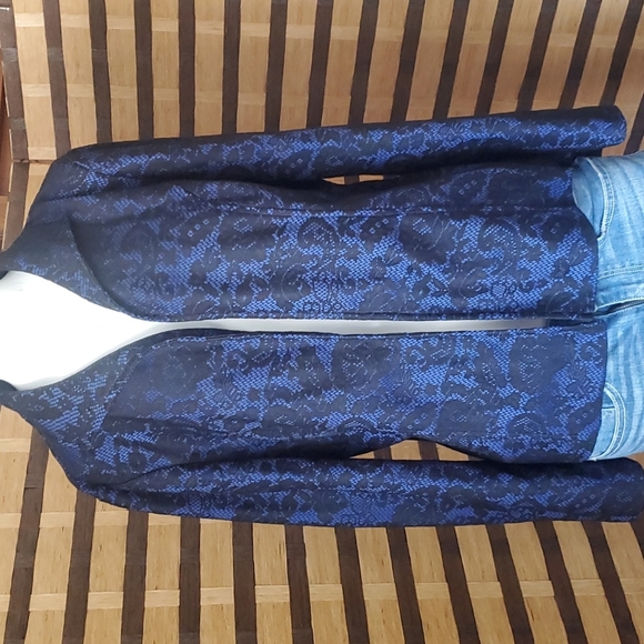Chico's Jackets & Blazers - Chico's black lace look over blue blazer